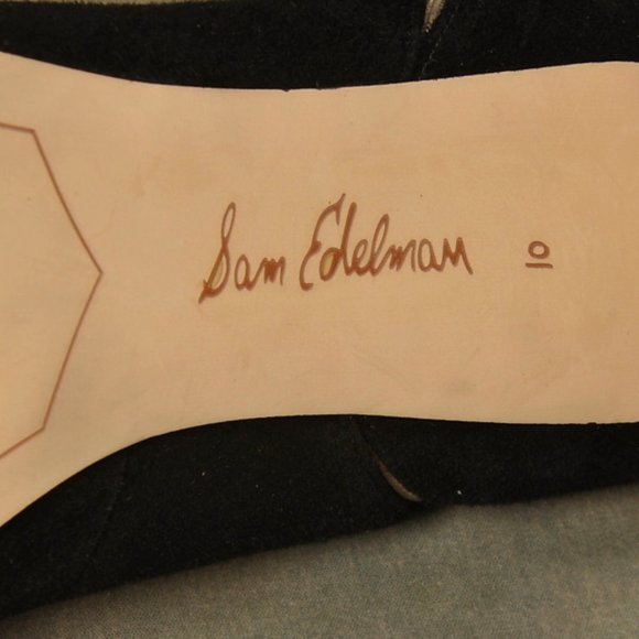 Sam Edelman, Black Suede, Mesh Cutout Heel, Size. 10 - Picture 9 of 9